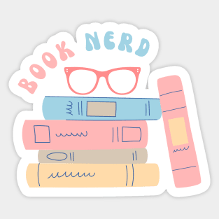 Book Nerd Girl Retro Sticker